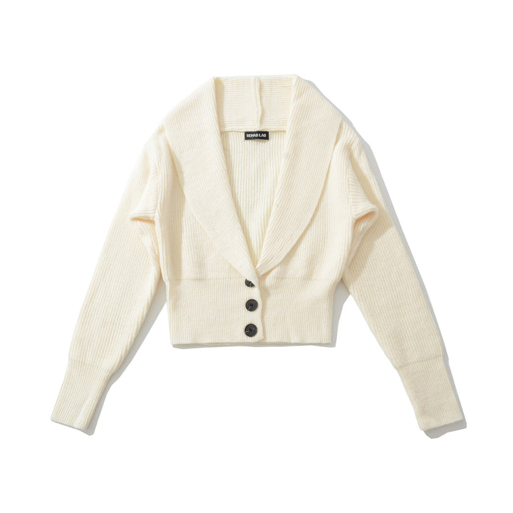 Damer elegant cropped kofta med snygg revers Mirla-Eva Jonsson