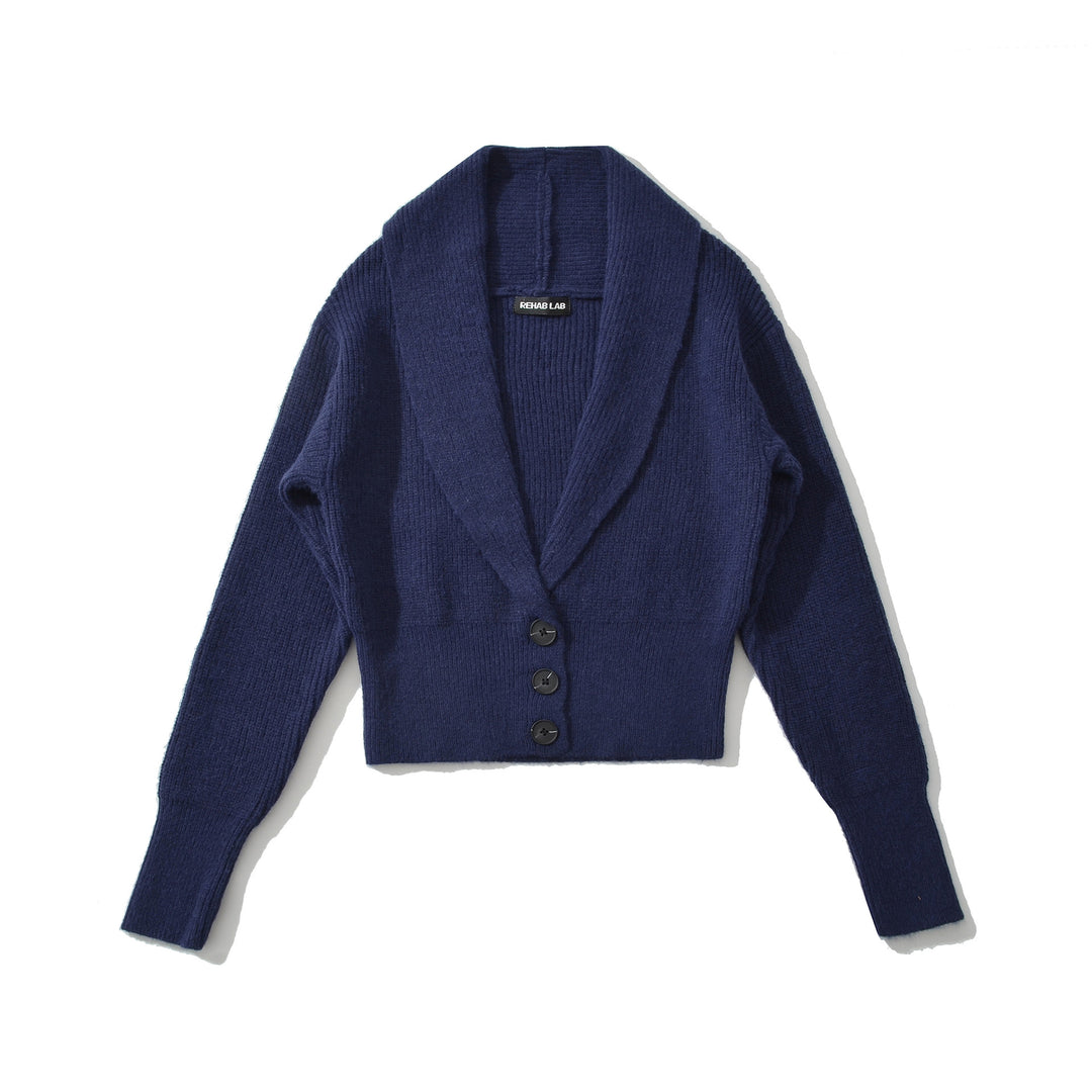 Damer elegant cropped kofta med snygg revers Mirla-Eva Jonsson