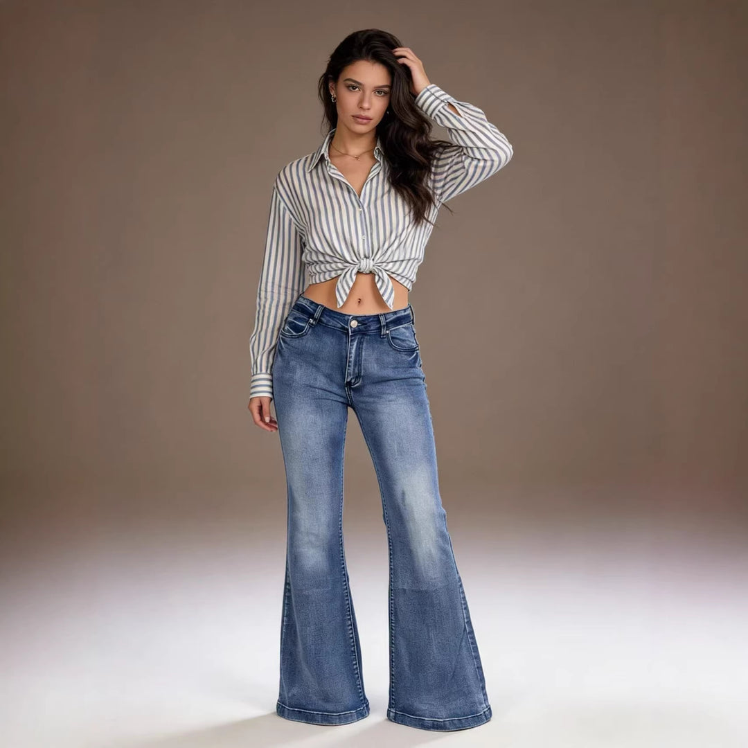 Damer elegant cropped topp med puffärmar och vintage broderi Mirla-Eva Jonsson