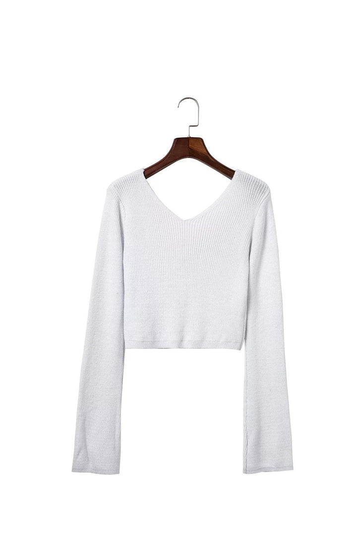 Damer elegant cropped tröja med djup hals och figurnära kjol Mirla-Eva Jonsson