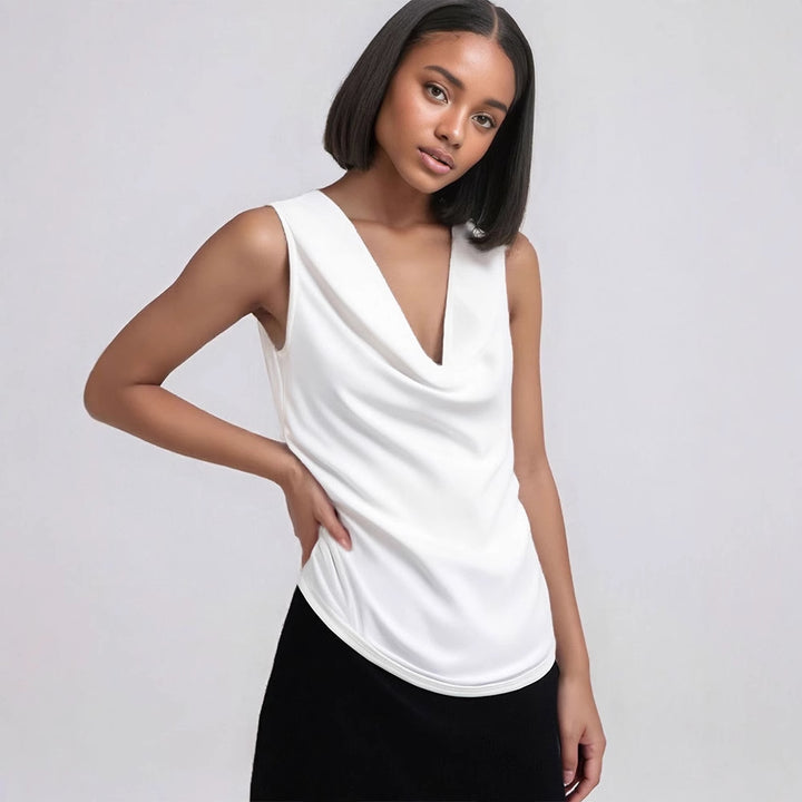 Damer elegant draperad topp Mirla-Eva Jonsson