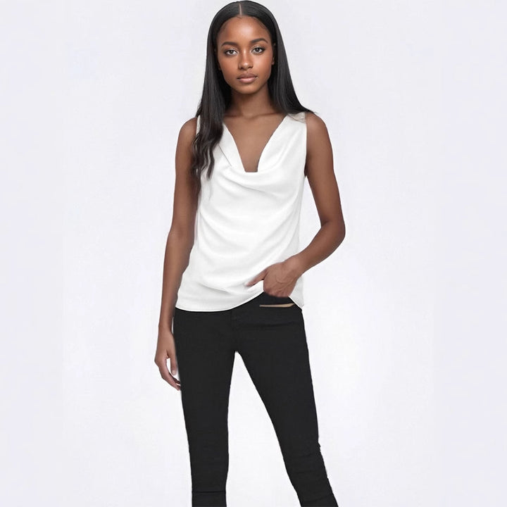 Damer elegant draperad topp Mirla-Eva Jonsson
