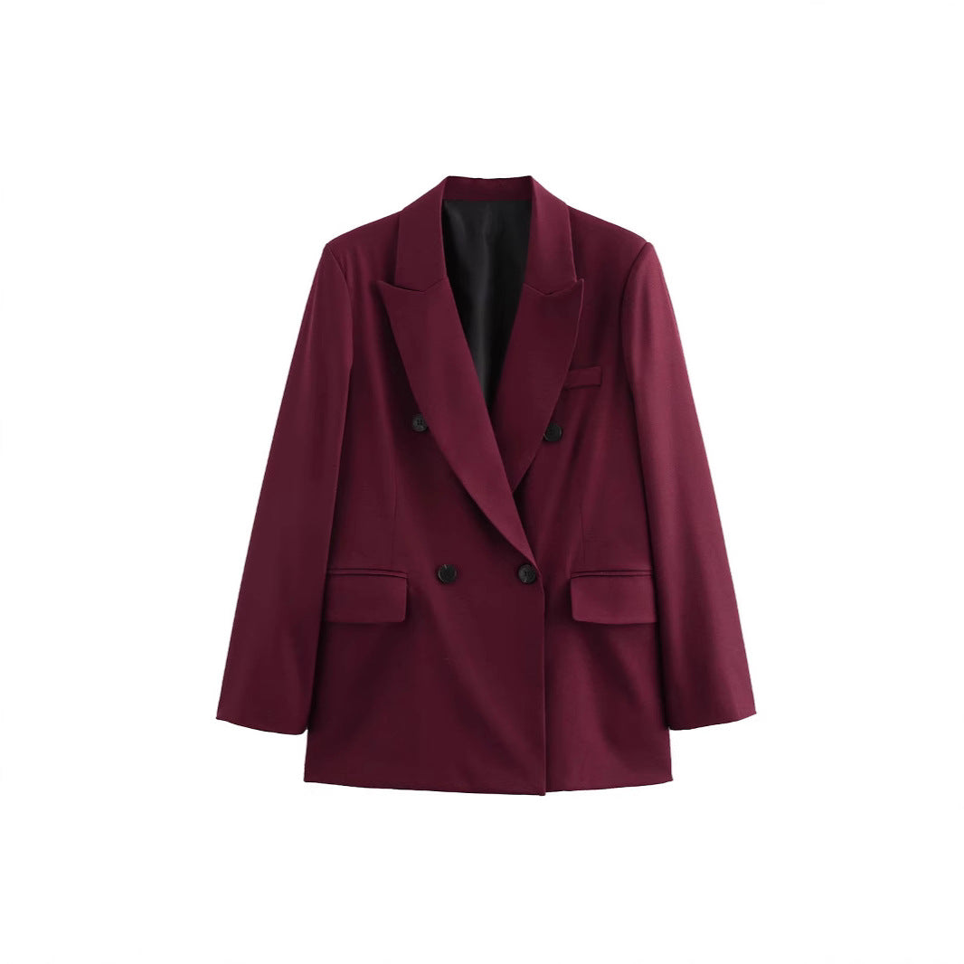 Damer elegant dubbelknäppt blazer med strukturerad väv Mirla-Eva Jonsson