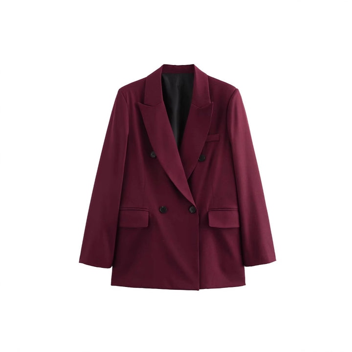 Damer elegant dubbelknäppt blazer med strukturerad väv Mirla-Eva Jonsson