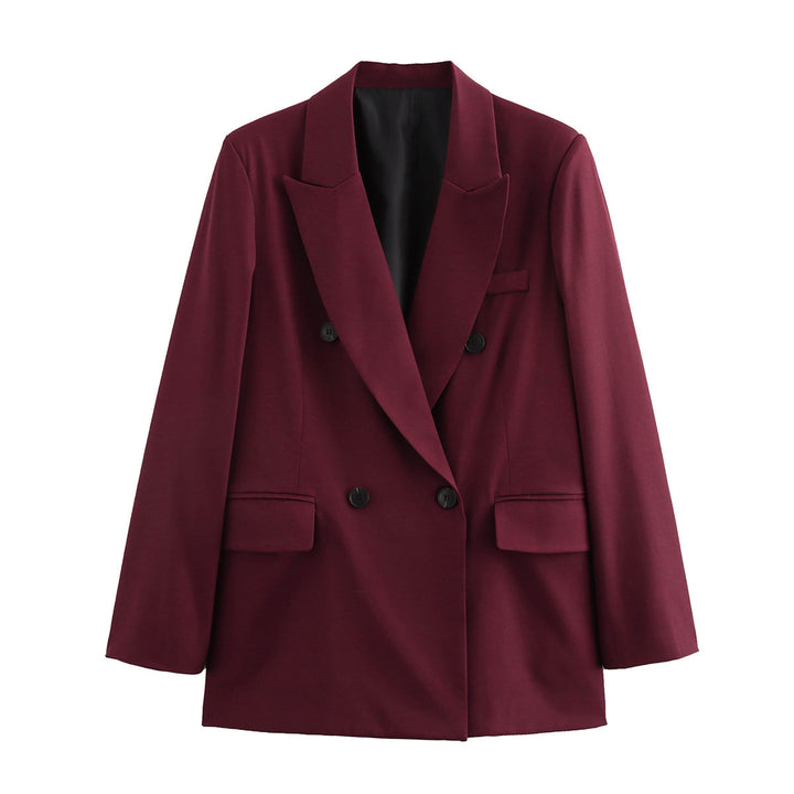 Damer elegant dubbelknäppt blazer med strukturerad väv Mirla-Eva Jonsson