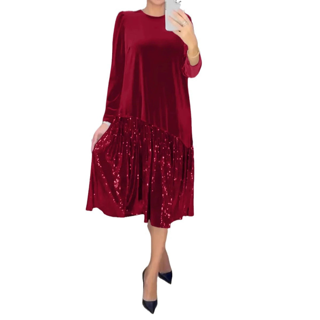 Damer elegant festklänning med glittrande kjol och mjuk topp Mirla-Eva Jonsson