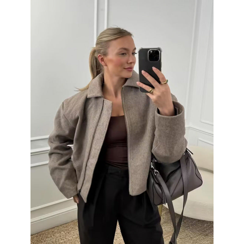 Damer elegant fleecejacka med dragkedja Mirla-Eva Jonsson