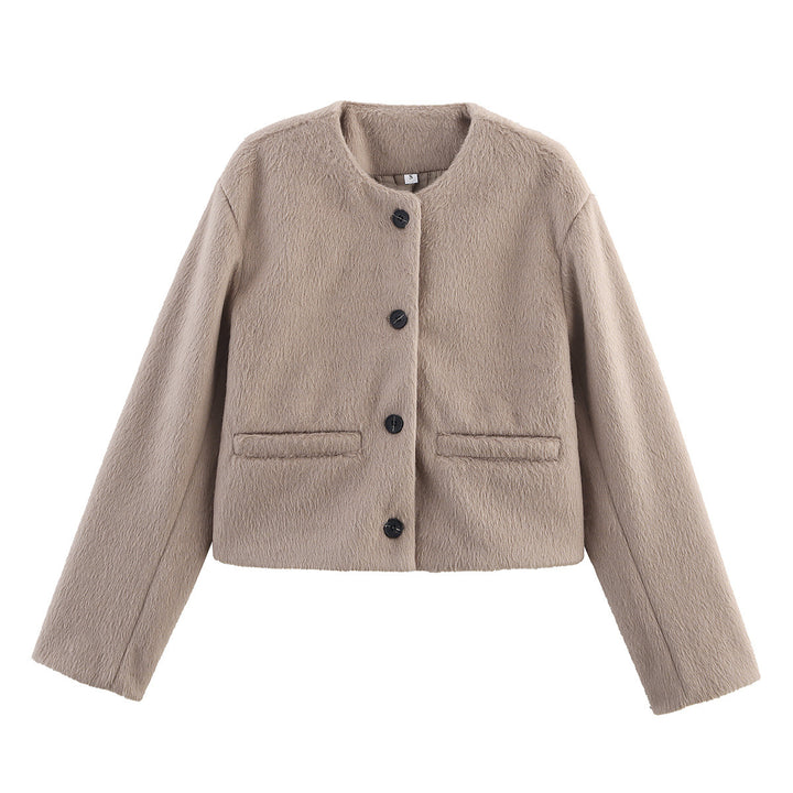 Damer elegant fleecejacka med stilfull knappdesign Mirla-Eva Jonsson