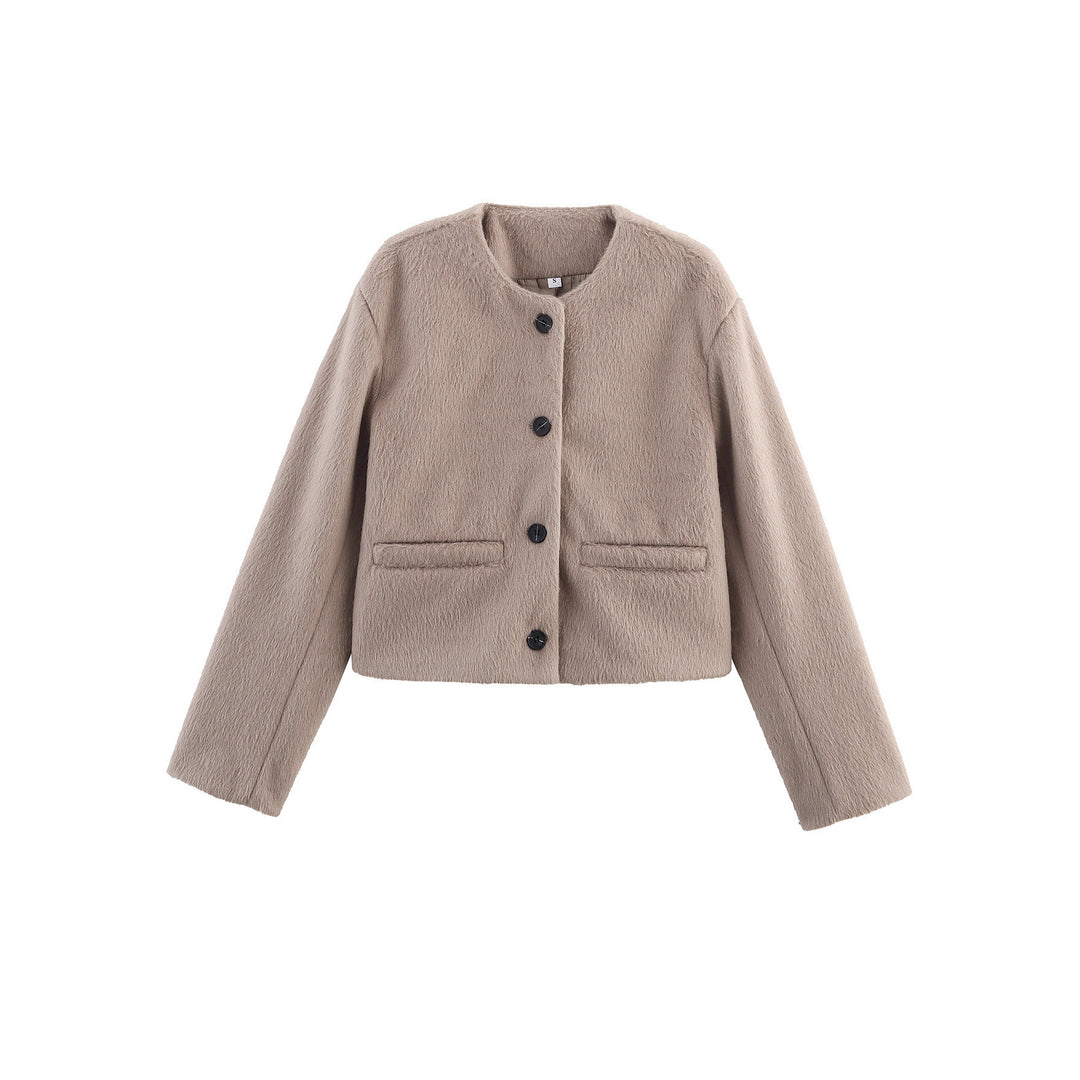 Damer elegant fleecejacka med stilfull knappdesign Mirla-Eva Jonsson
