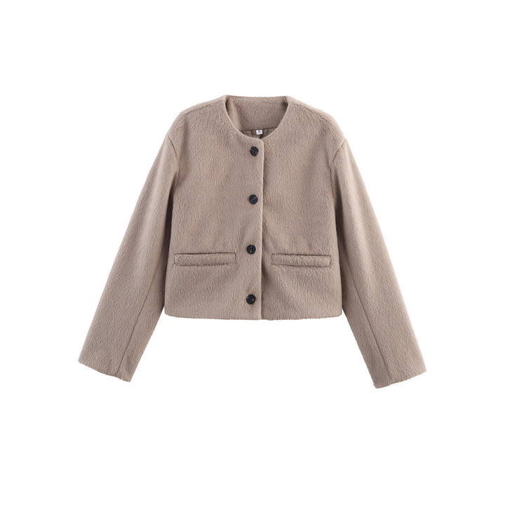 Damer elegant fleecejacka med stilfull knappdesign Mirla-Eva Jonsson