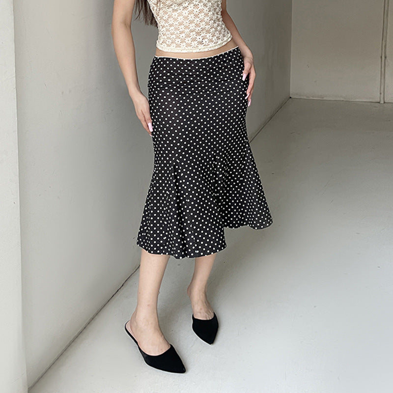 Damer elegant, flytande midi-kjol med elastisk midja och svängd fåll Mirla-Eva Jonsson