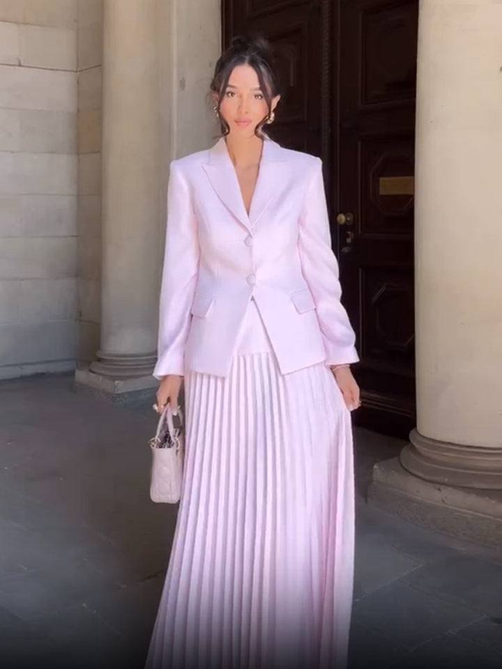 Damer elegant foder blazer set med plisserad kjol Mirla-Eva Jonsson