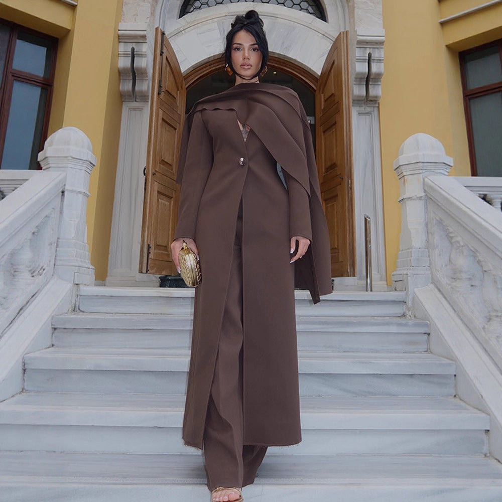 Damer elegant golvlång blazer-klänning Mirla-Eva Jonsson