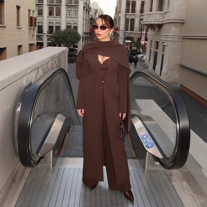 Damer elegant golvlång blazer-klänning Mirla-Eva Jonsson