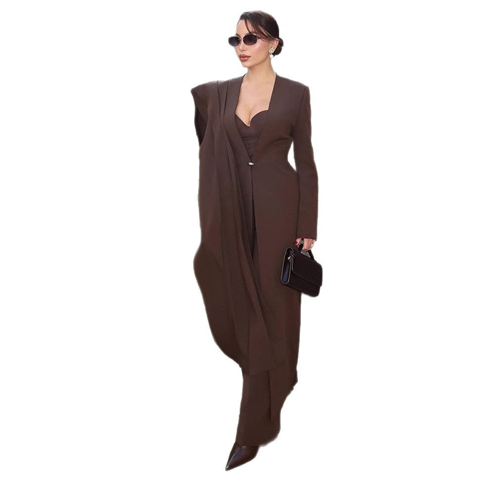 Damer elegant golvlång blazer-klänning Mirla-Eva Jonsson