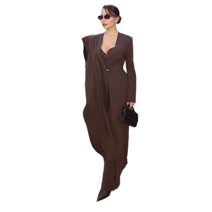 Damer elegant golvlång blazer-klänning Mirla-Eva Jonsson