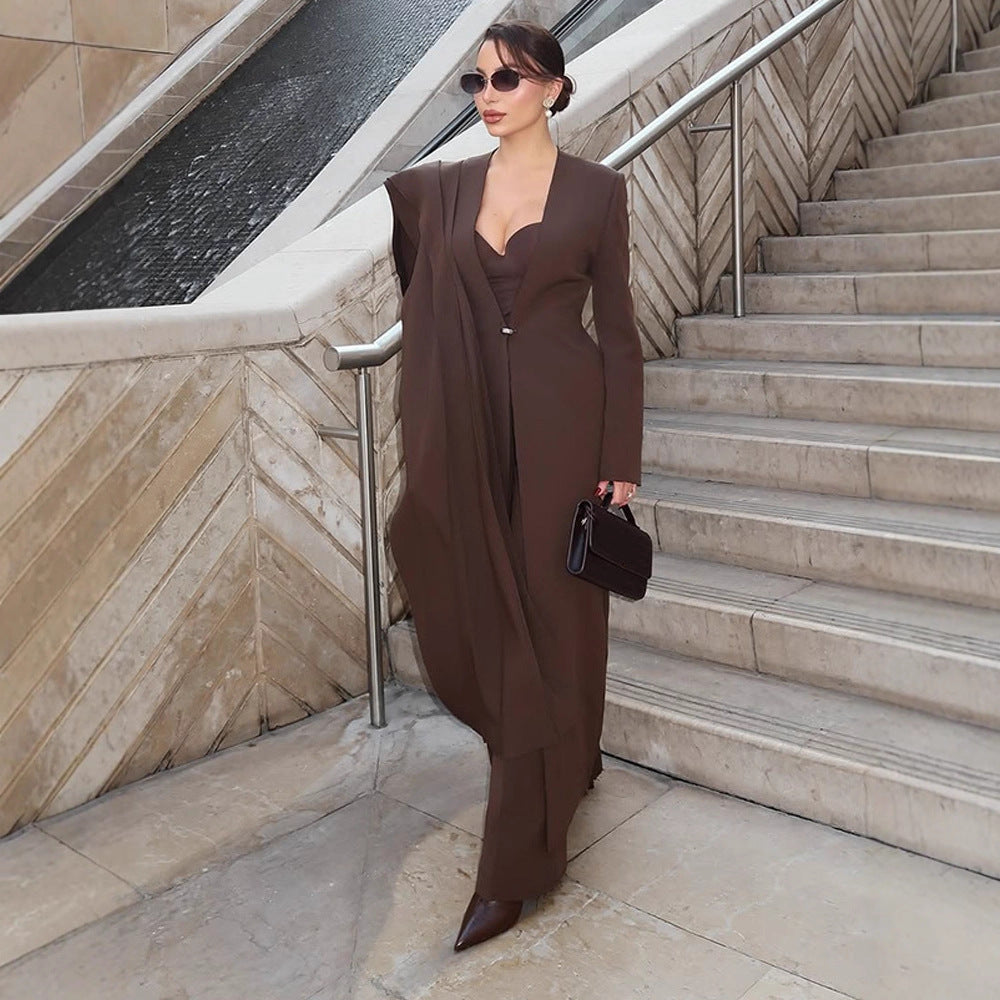 Damer elegant golvlång blazer-klänning Mirla-Eva Jonsson