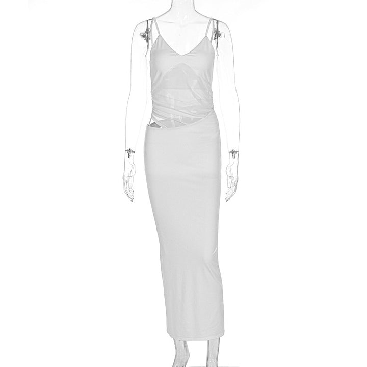 Damer elegant golvlångt omslagsklänning med fina band och figursmickrande design Mirla-Eva Jonsson