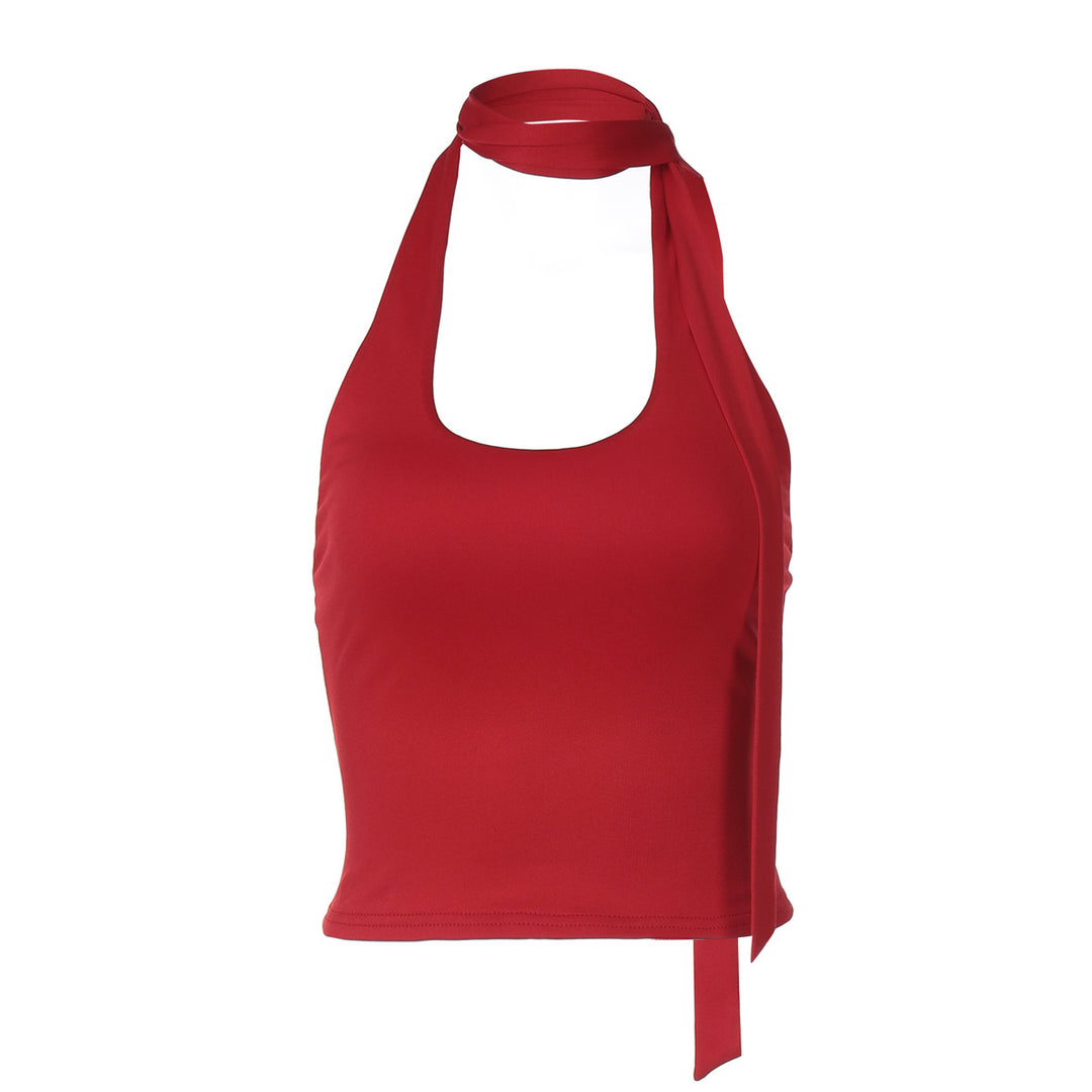 Damer elegant halterneck-top med lekfullt knyt-design Mirla-Eva Jonsson
