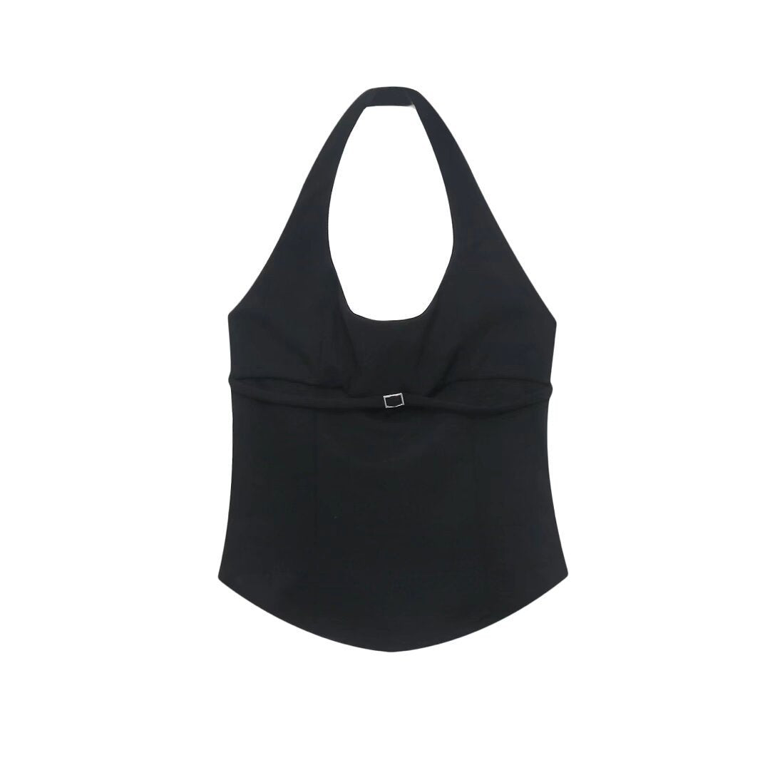 Damer elegant halterneck-top med raffinerad knutdetalj Mirla-Eva Jonsson