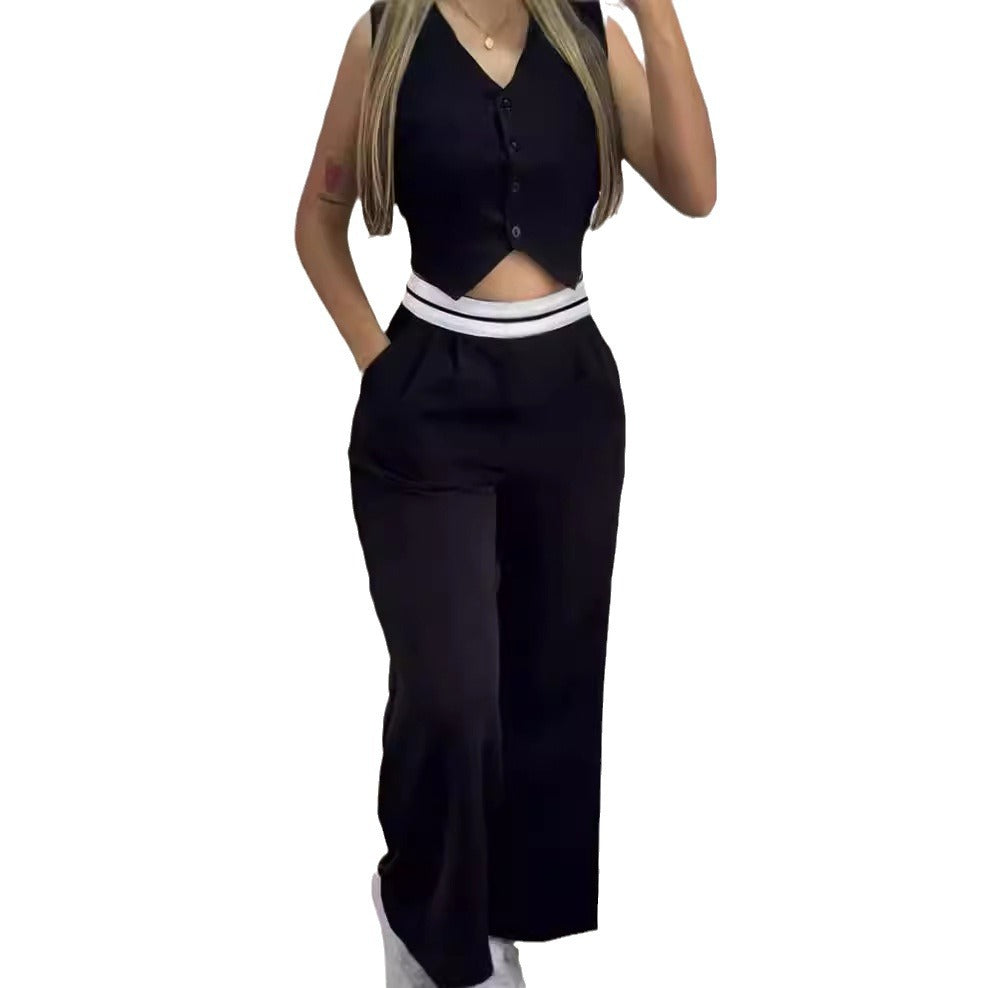 Damer elegant högvatten-byxdress-set med figursytt överdel Mirla-Eva Jonsson