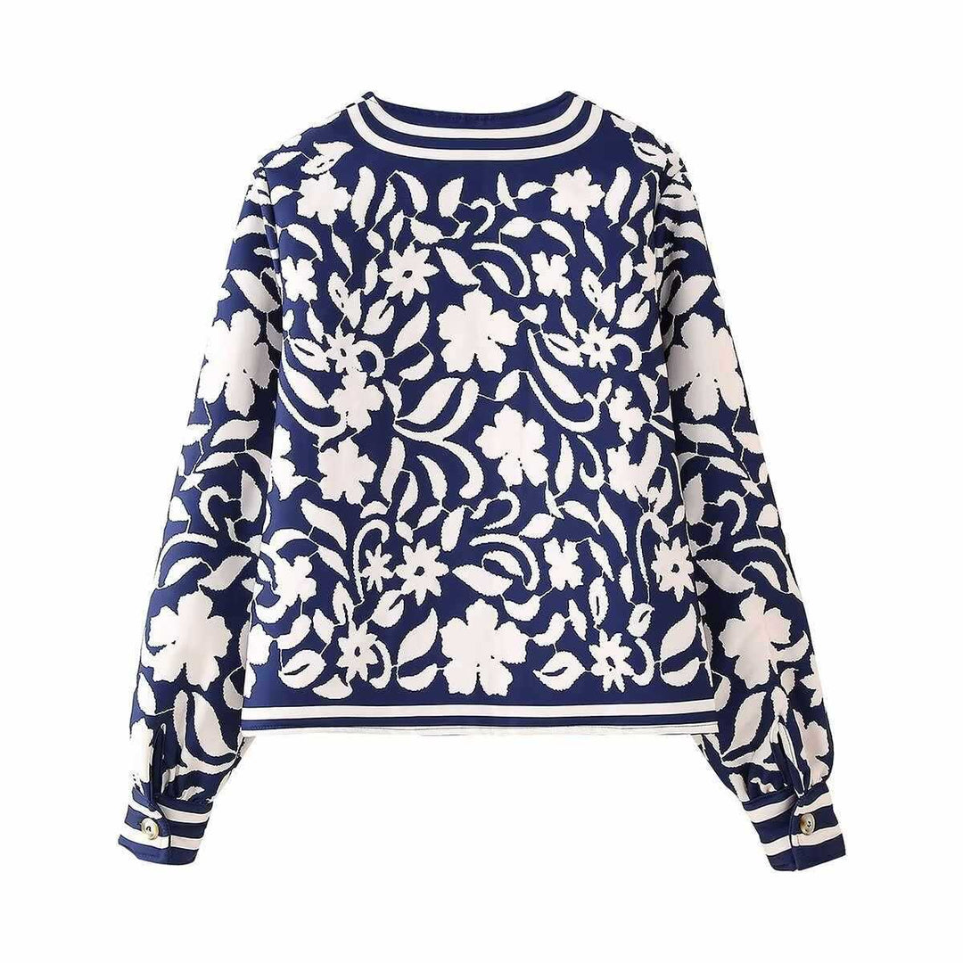 Damer elegant jacka med blommöstickdesign Mirla-Eva Jonsson