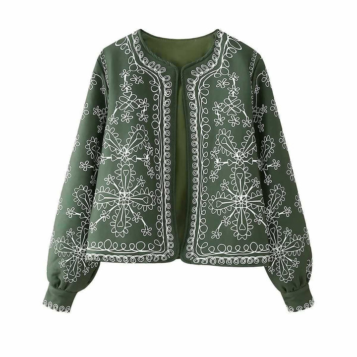 Damer elegant jacka med blommöstickdesign Mirla-Eva Jonsson