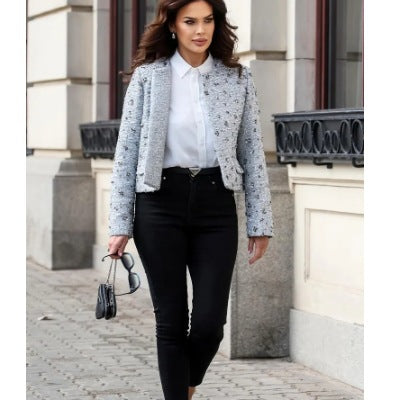 Damer elegant jacka med strukturerad design Mirla-Eva Jonsson