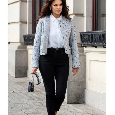 Damer elegant jacka med strukturerad design Mirla-Eva Jonsson