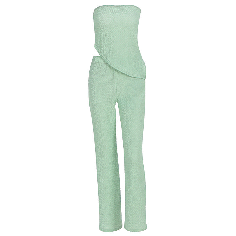 Damer elegant jumpsuit med axelbar design och asymmetrisk fåll Mirla-Eva Jonsson