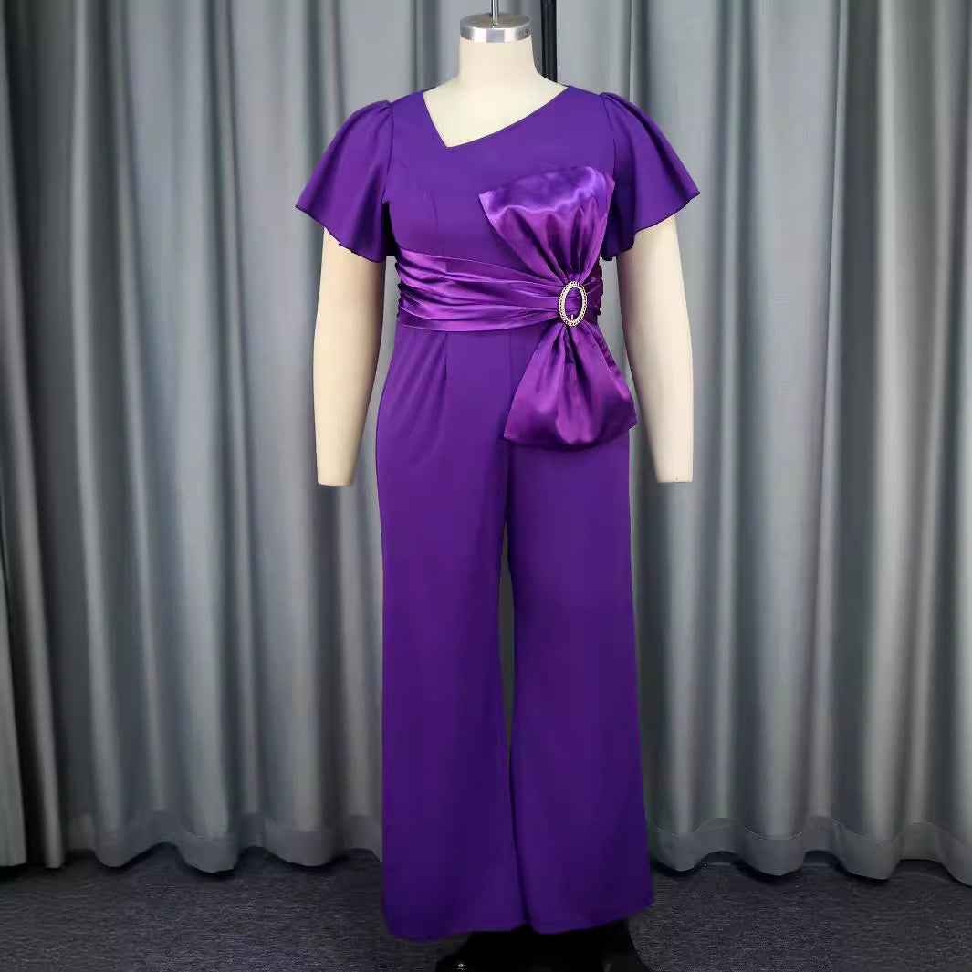 Damer elegant jumpsuit med dekorativ fläktapplikation Mirla-Eva Jonsson