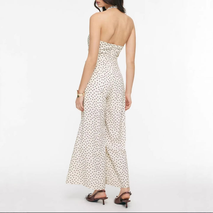 Damer elegant jumpsuit med djup urringning och svängande ben Mirla-Eva Jonsson