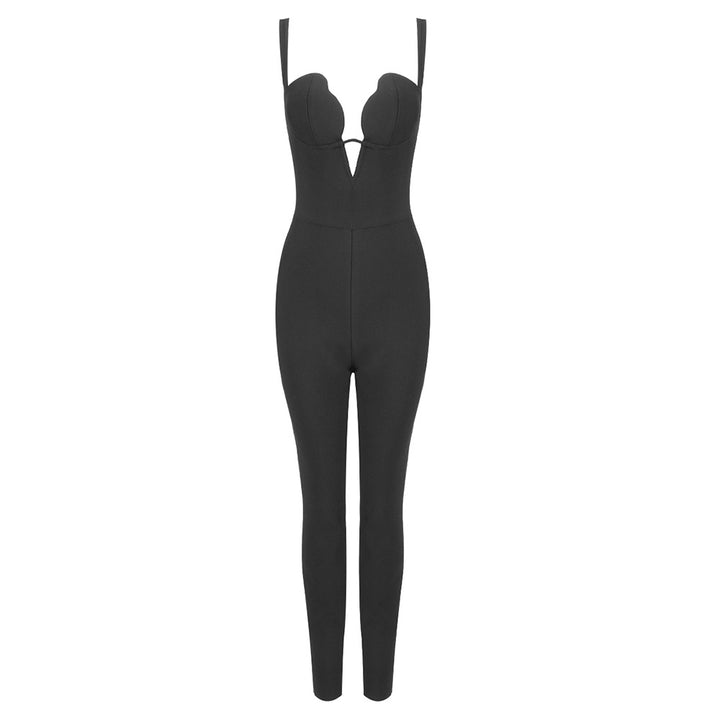 Damer elegant jumpsuit med hjärtformad uringning och figurformande snitt Mirla-Eva Jonsson