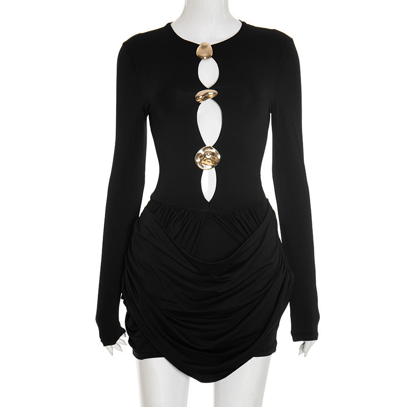 Damer elegant jumpsuit med kreativa cut-outs och draperingar Mirla-Eva Jonsson