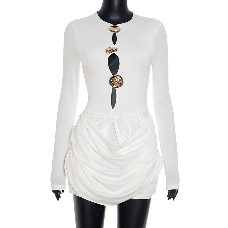 Damer elegant jumpsuit med kreativa cut-outs och draperingar Mirla-Eva Jonsson