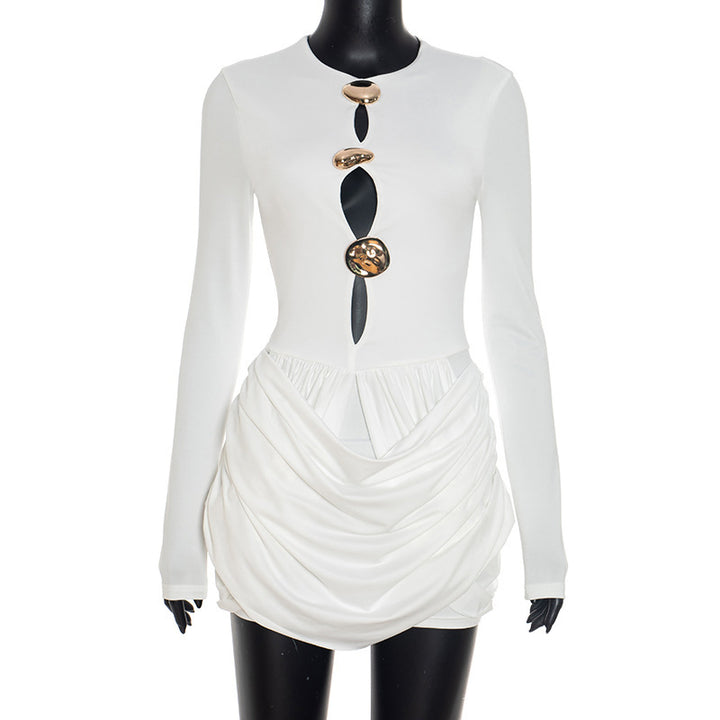 Damer elegant jumpsuit med kreativa cut-outs och draperingar Mirla-Eva Jonsson