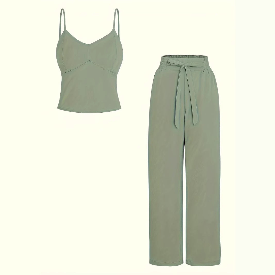 Damer elegant jumpsuit med midjebälte och vida ben Mirla-Eva Jonsson
