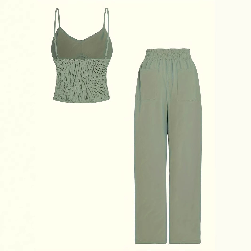 Damer elegant jumpsuit med midjebälte och vida ben Mirla-Eva Jonsson