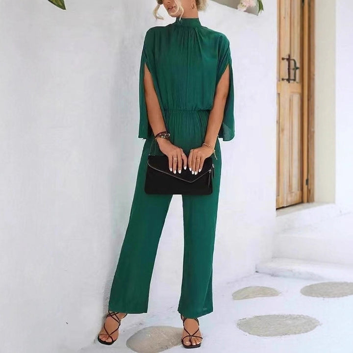 Damer elegant jumpsuit med vida ben och chiffongärmar Mirla-Eva Jonsson