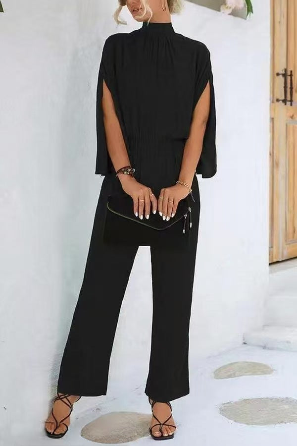 Damer elegant jumpsuit med vida ben och chiffongärmar Mirla-Eva Jonsson