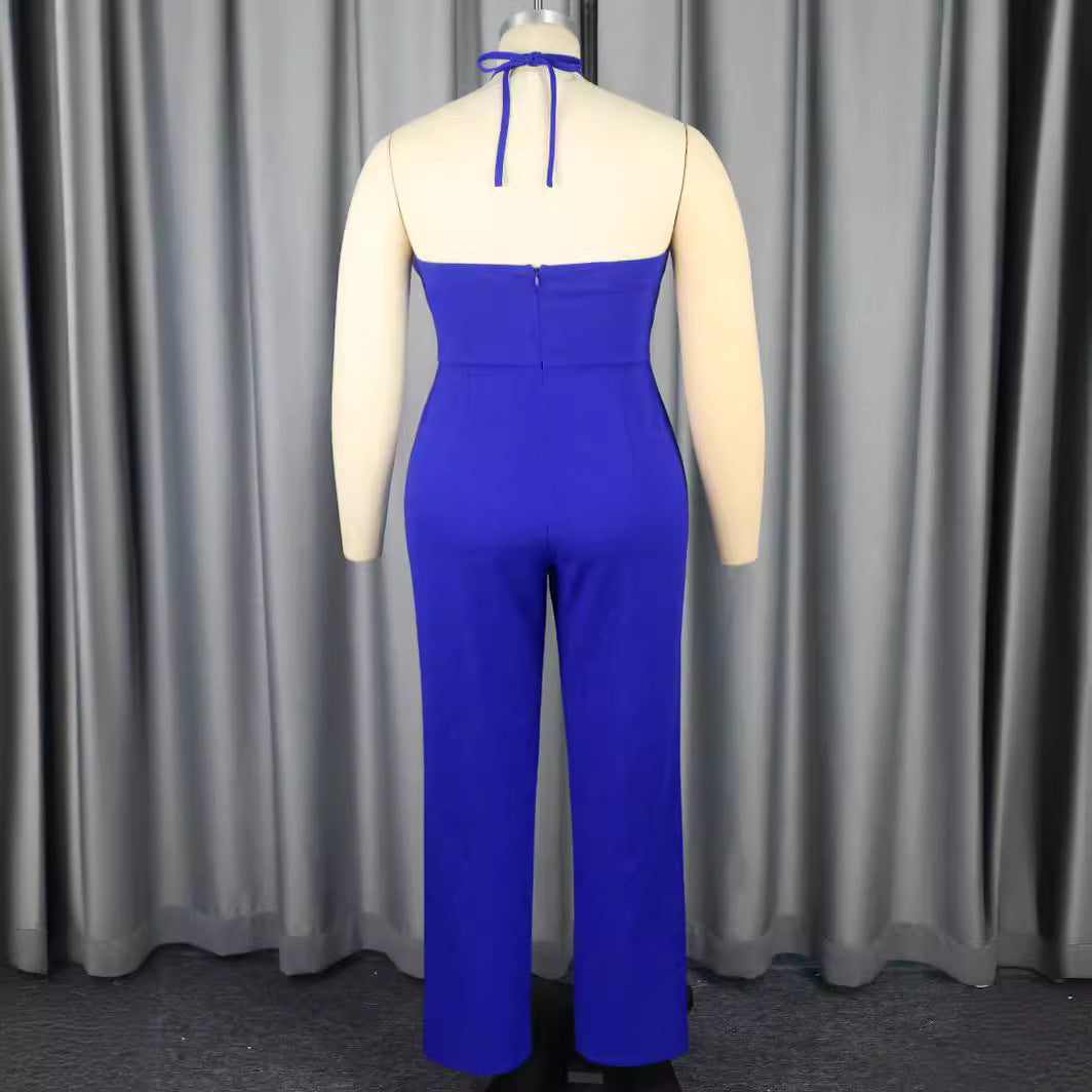 Damer elegant jumpsuit med voluminös blomkrage Mirla-Eva Jonsson