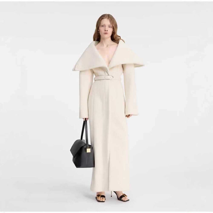 Damer elegant kappa med bred krage och midjebälte Mirla-Eva Jonsson