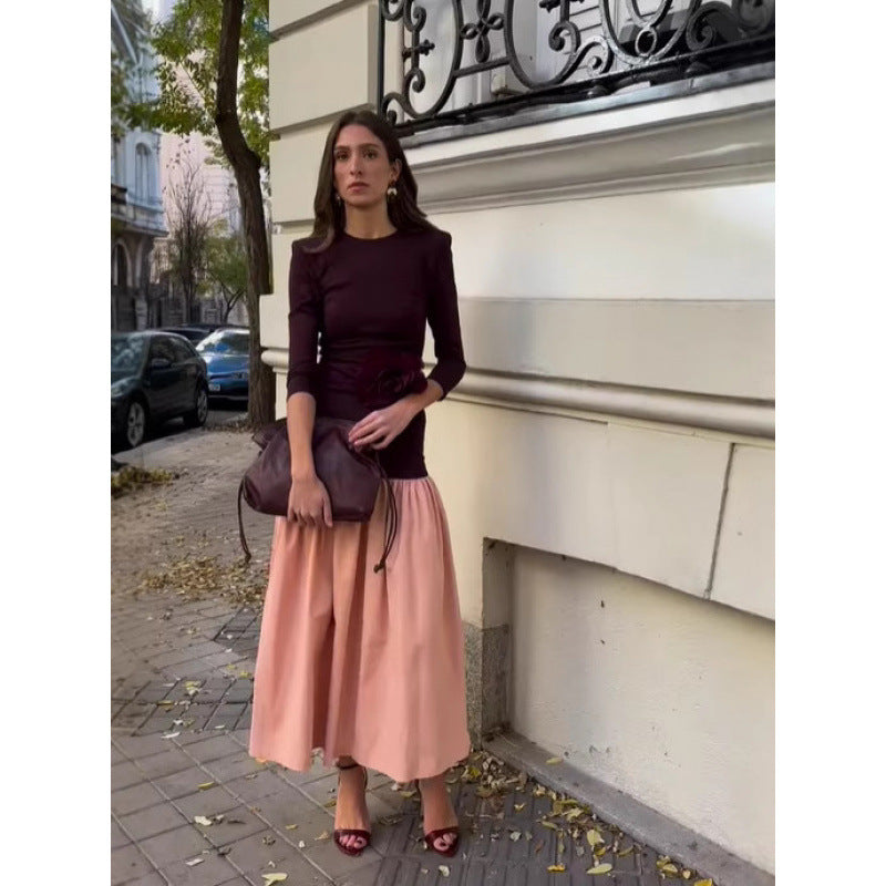 Damer elegant klänning med kontrastdetaljer Mirla-Eva Jonsson