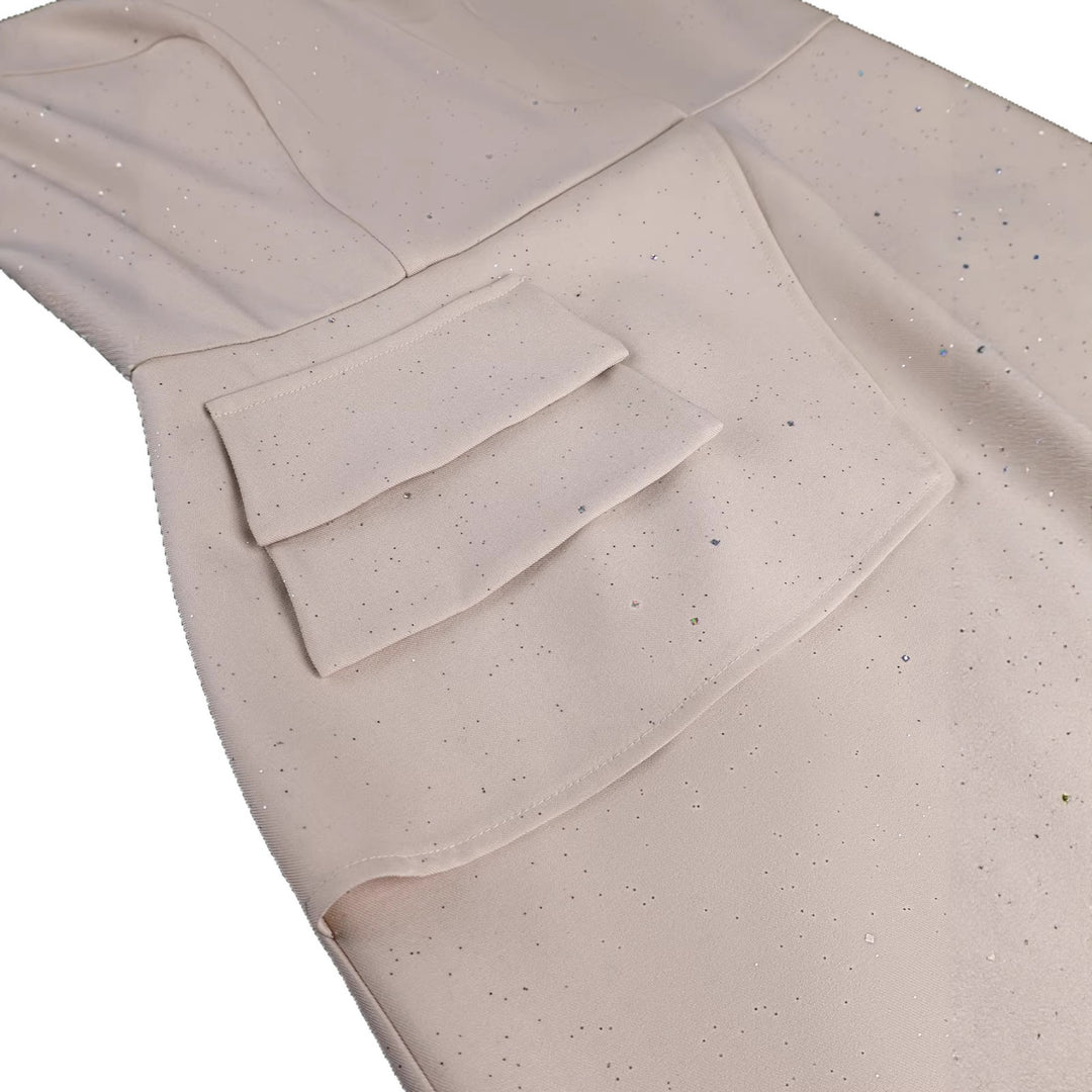 Damer elegant klänning med raffinerade draperingar Mirla-Eva Jonsson