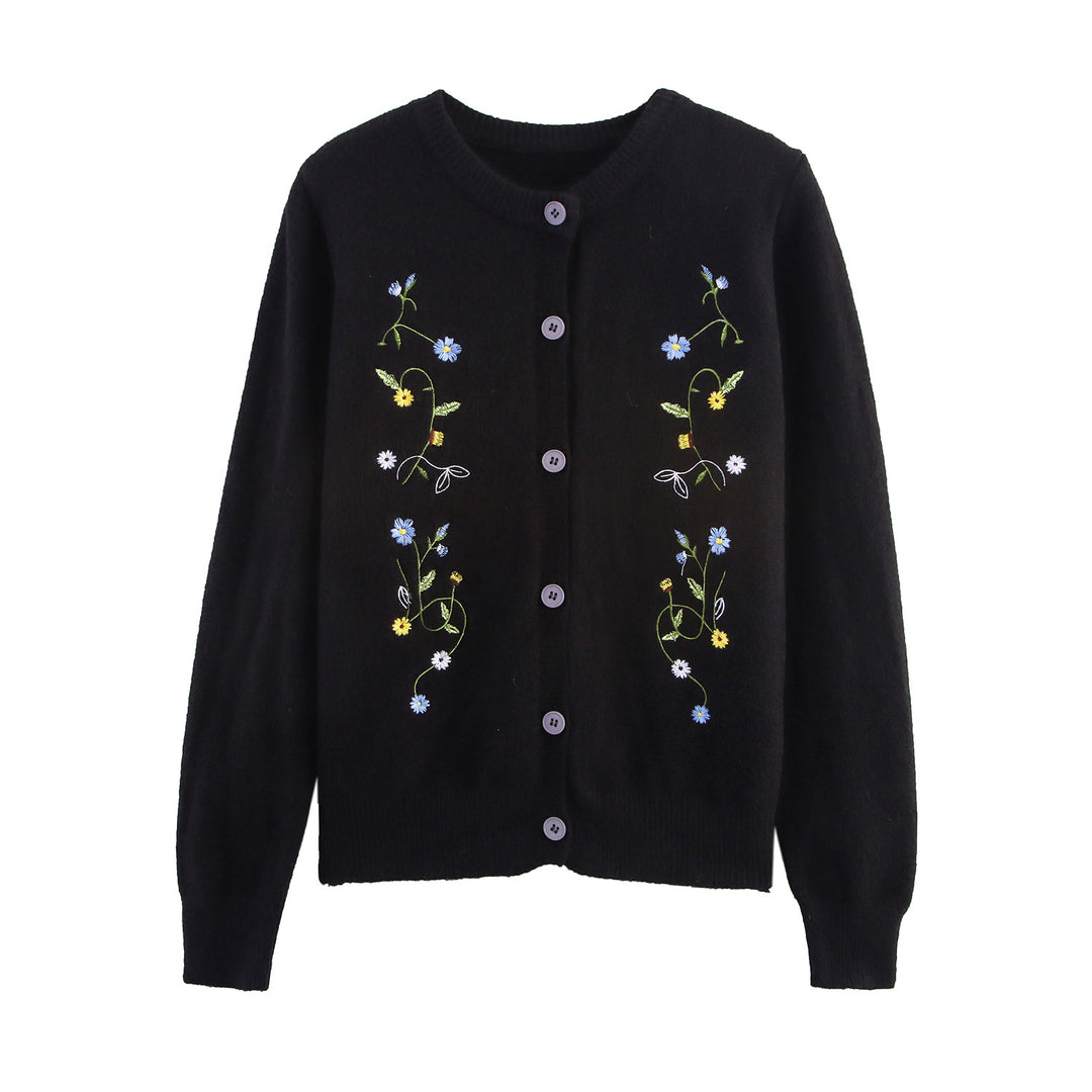Damer elegant kofta med blommiga broderier Mirla-Eva Jonsson