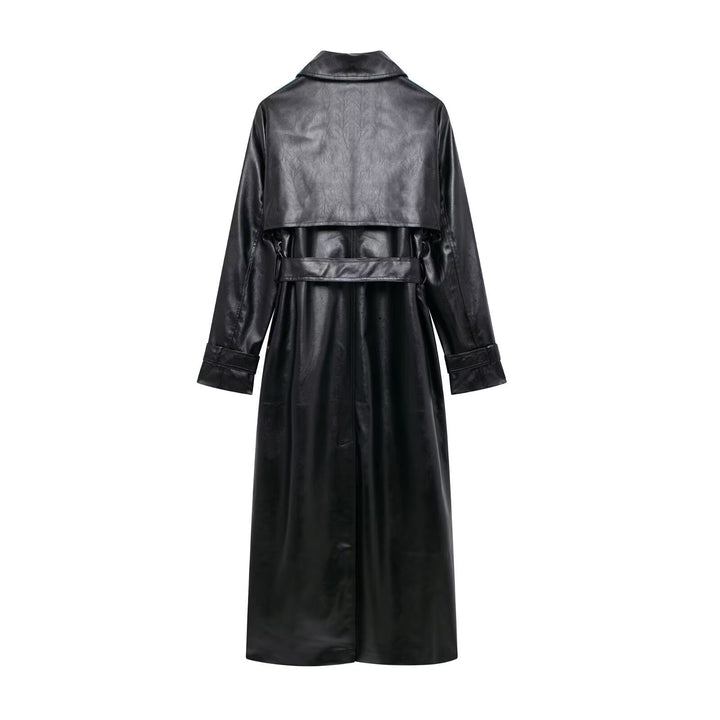 Damer elegant konstläder trenchcoat Mirla-Eva Jonsson