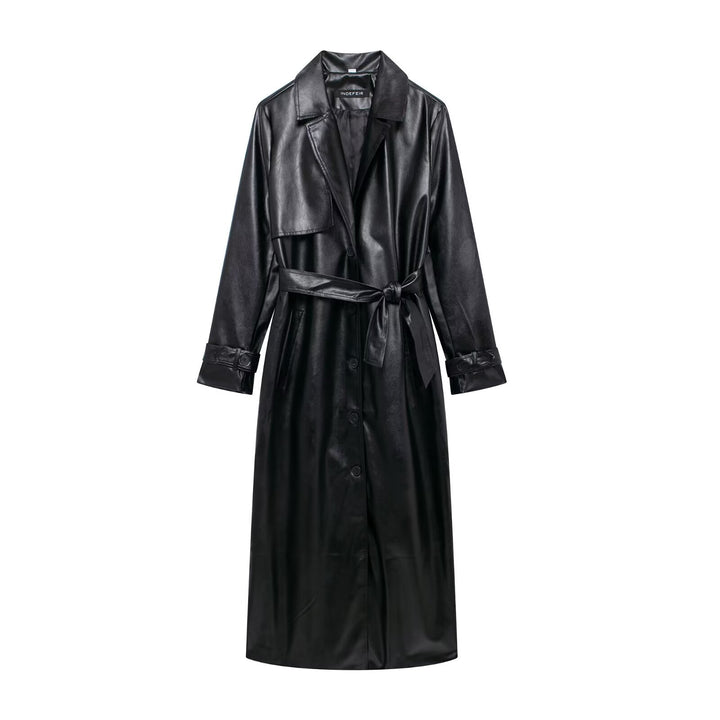 Damer elegant konstläder trenchcoat Mirla-Eva Jonsson