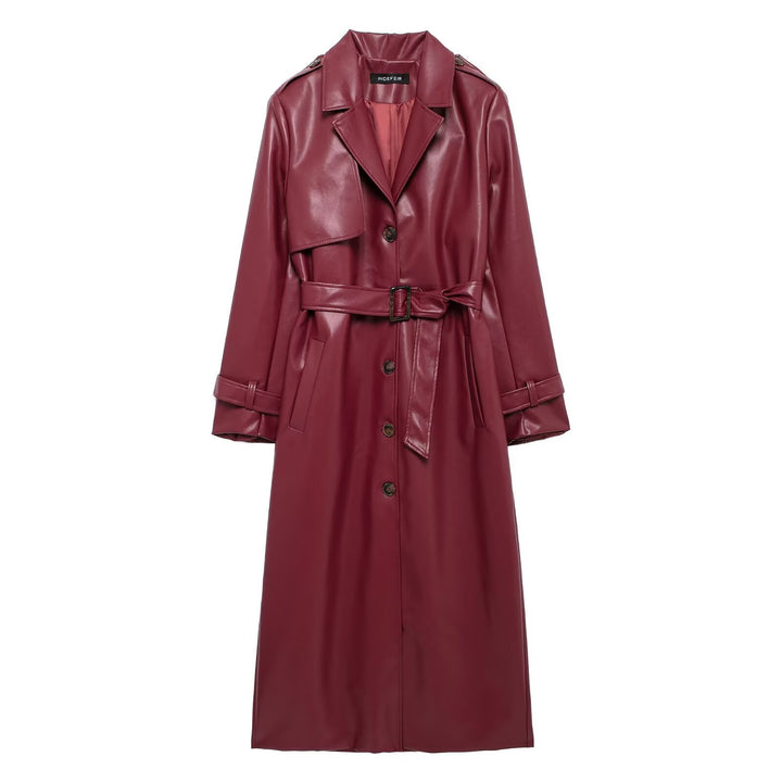 Damer elegant konstläder trenchcoat Mirla-Eva Jonsson
