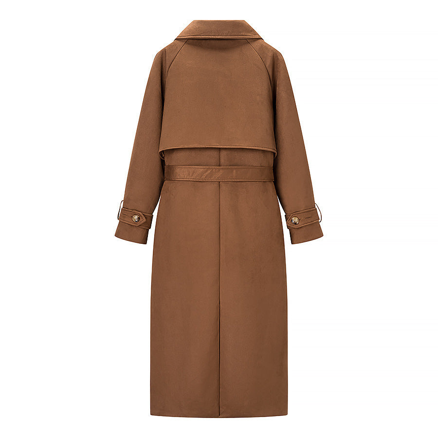 Damer elegant konstläder trenchcoat med justerbart bälte och praktiska fickor Eva Jonsson-Eva Jonsson