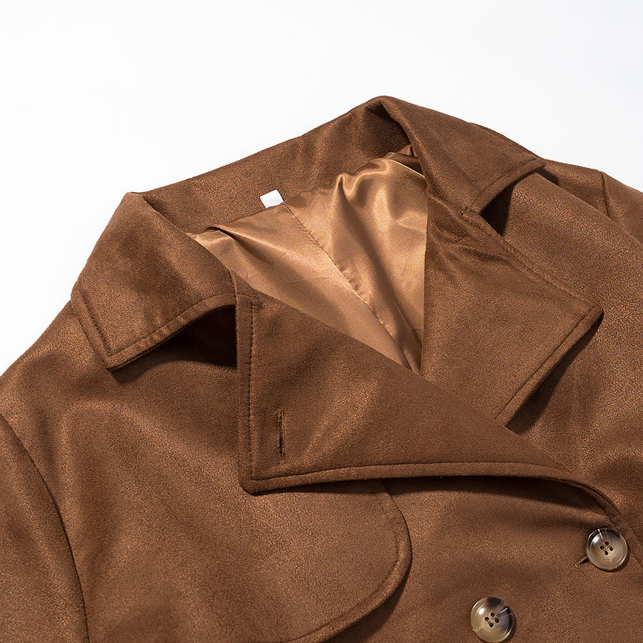 Damer elegant konstläder trenchcoat med justerbart bälte och praktiska fickor Eva Jonsson-Eva Jonsson